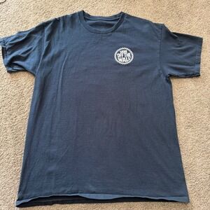 Vans Off The Wall T-Shirt Mens Large Navy Blue Short Sleeve Skater Tee